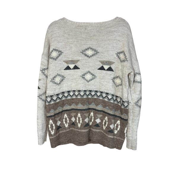 American Eagle Outfitters Western Design Sweater, beige brown – Size Large - Picture 2 of 4